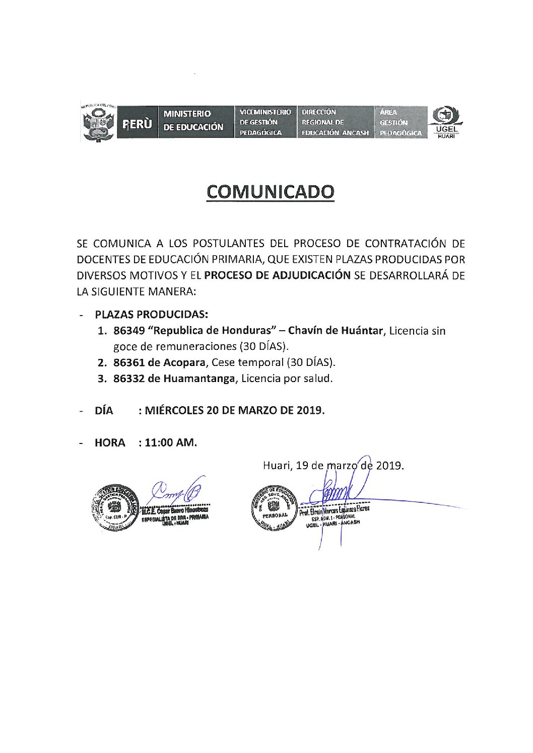 COMUNICADO