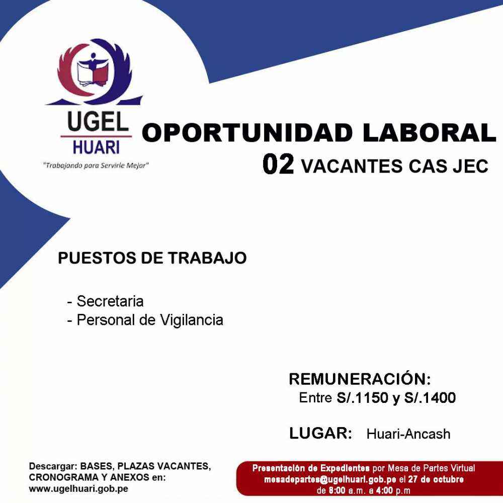 PROCESO CAS JEC N°012-2020-UGEL-HI