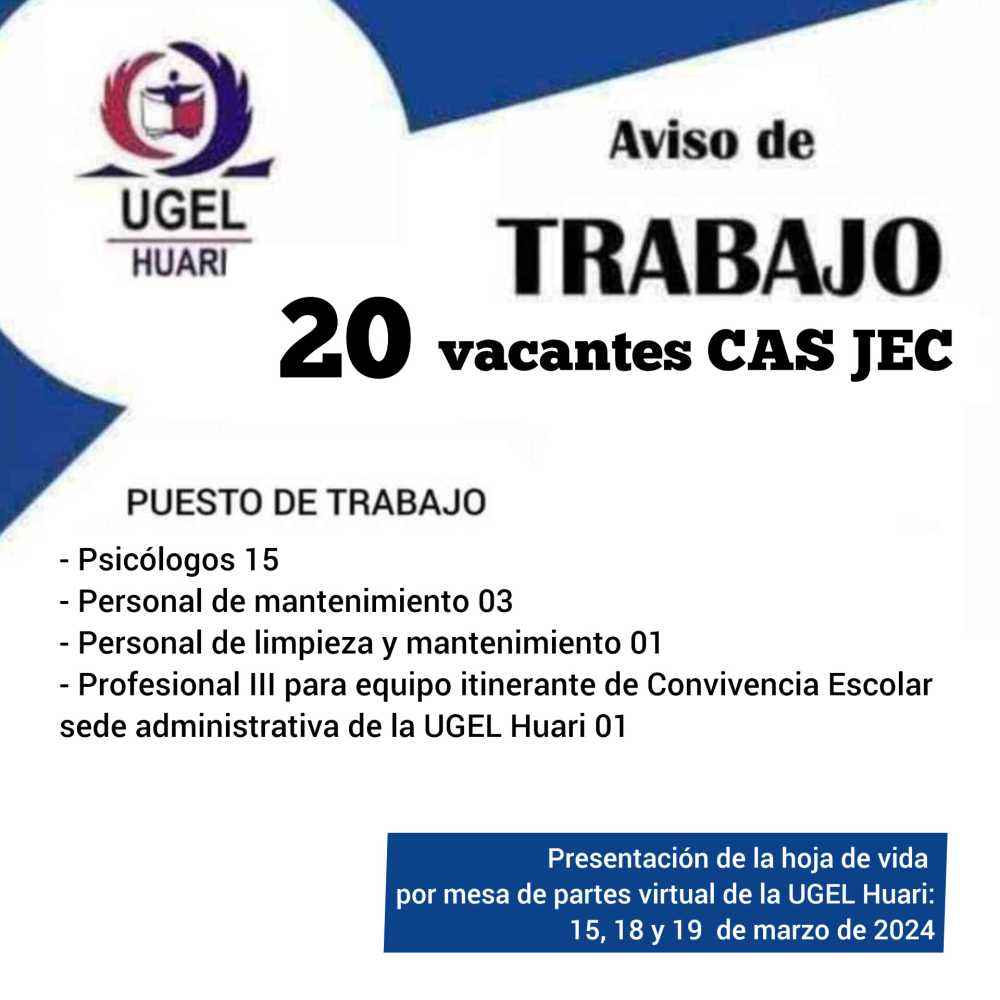 CONVOCATORIA CAS JEC N° 03-2024