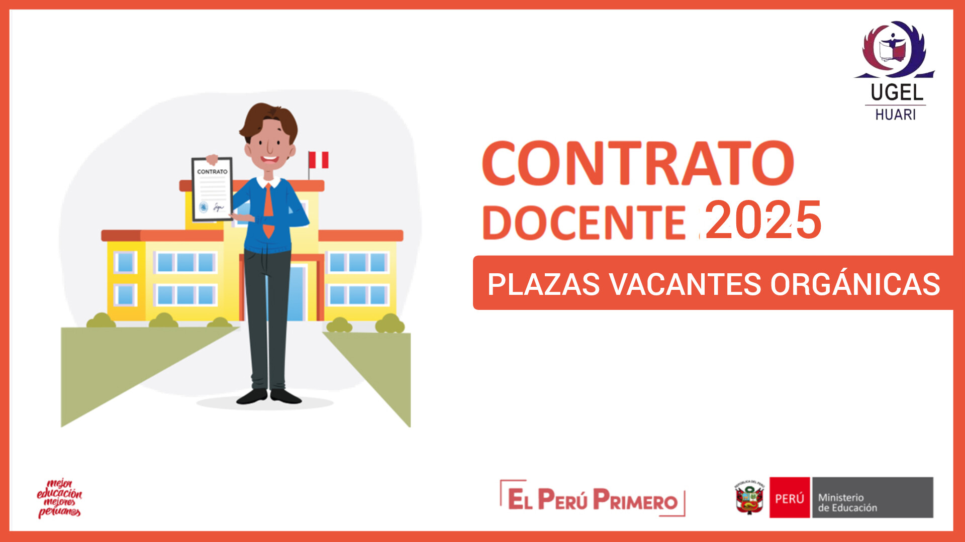 Contrato Docente 2025-Plazas vacantes por nivel  y especialidad