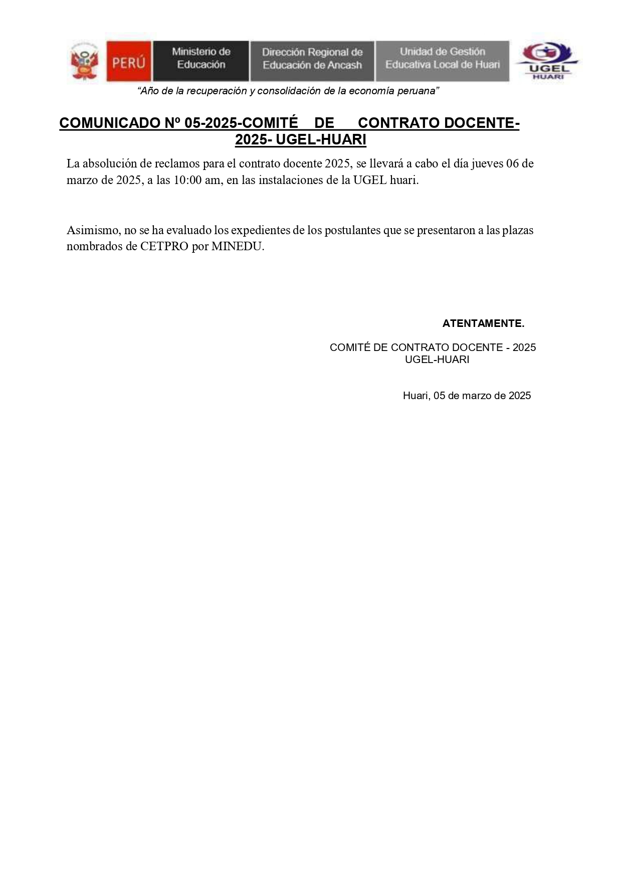 Comunicado
