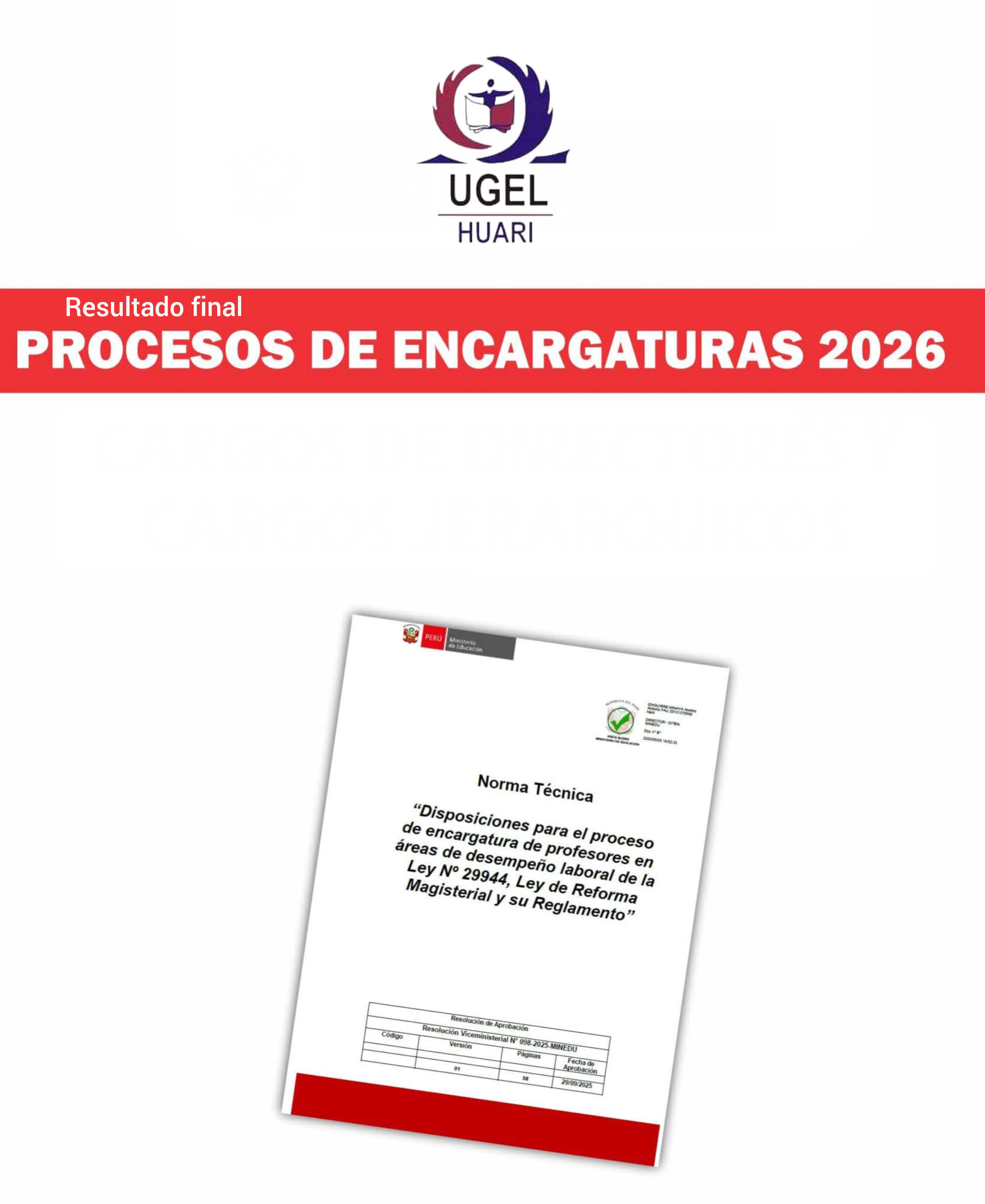 Resultado Final: Proceso de Encargatura 2026