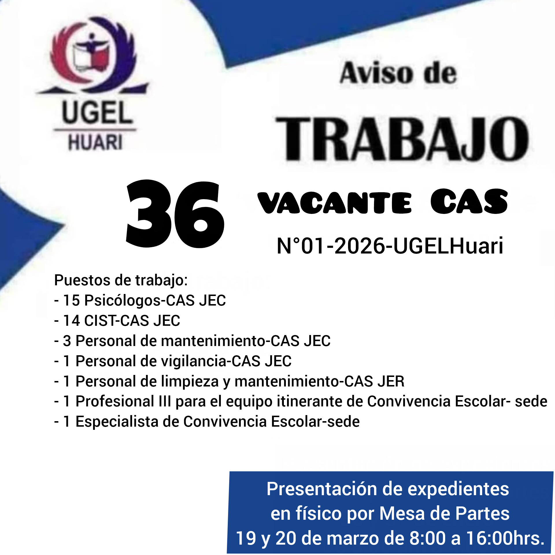 Convocatoria CAS N° 001-2026