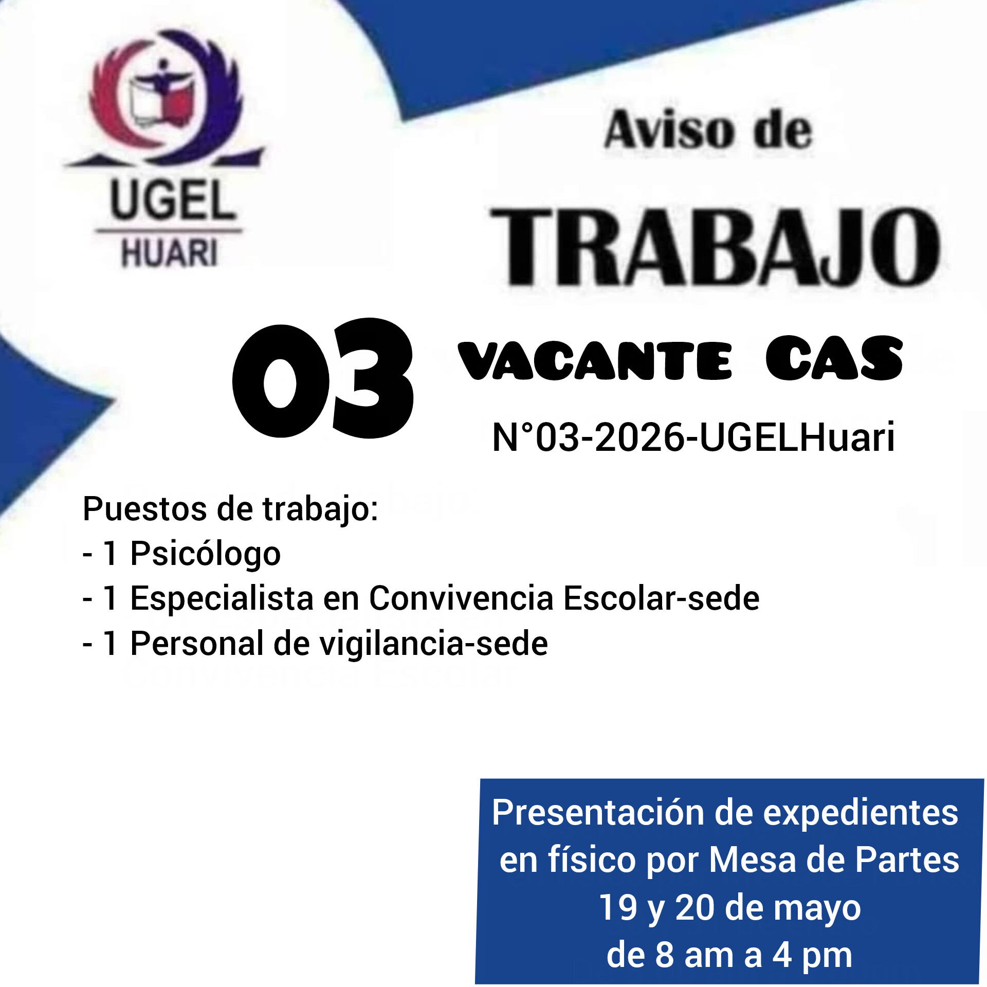 Convocatoria CAS N° 003-2026