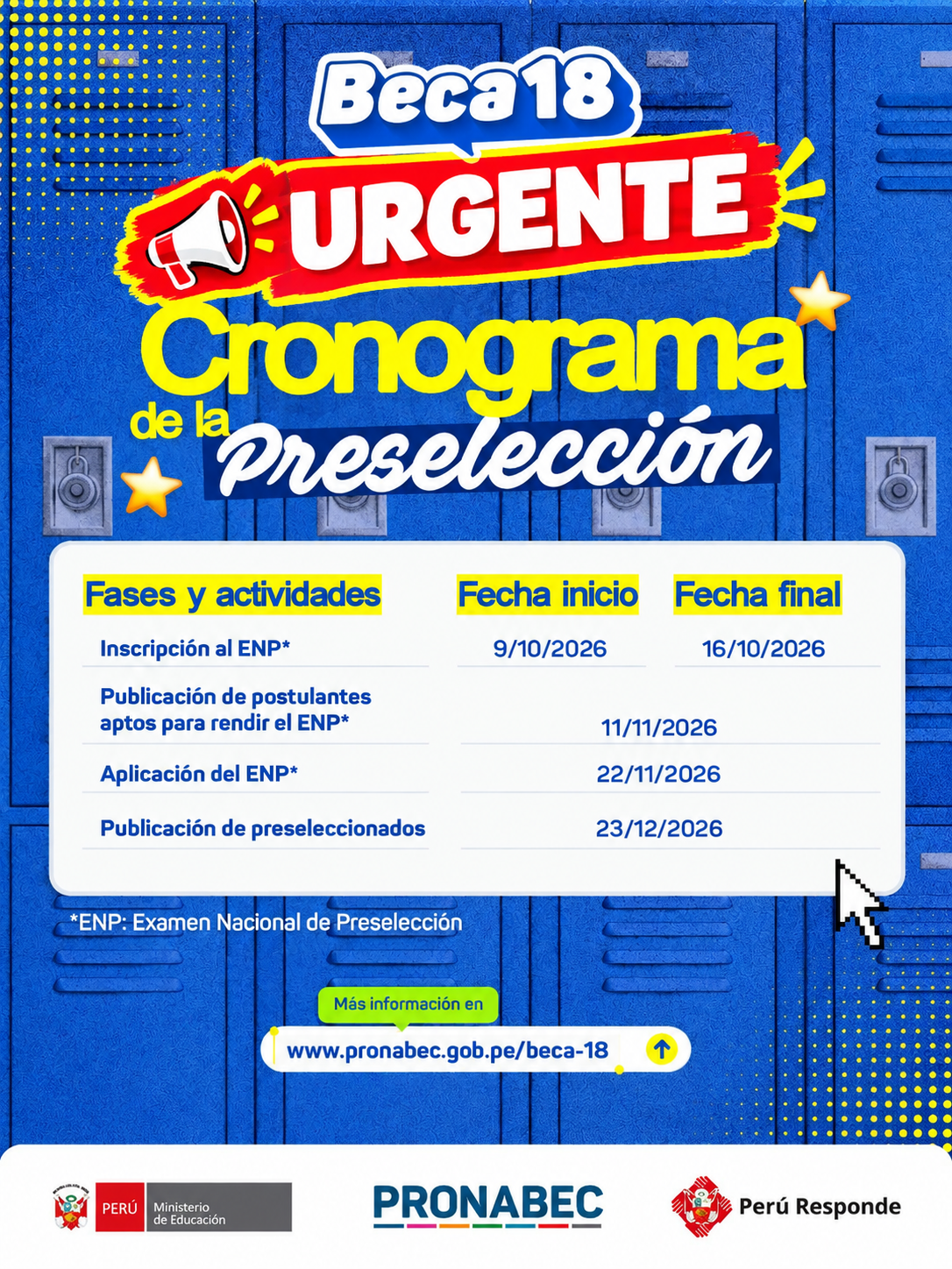 ¡ATENCIÓN, POSTULANTES A BECA 18!